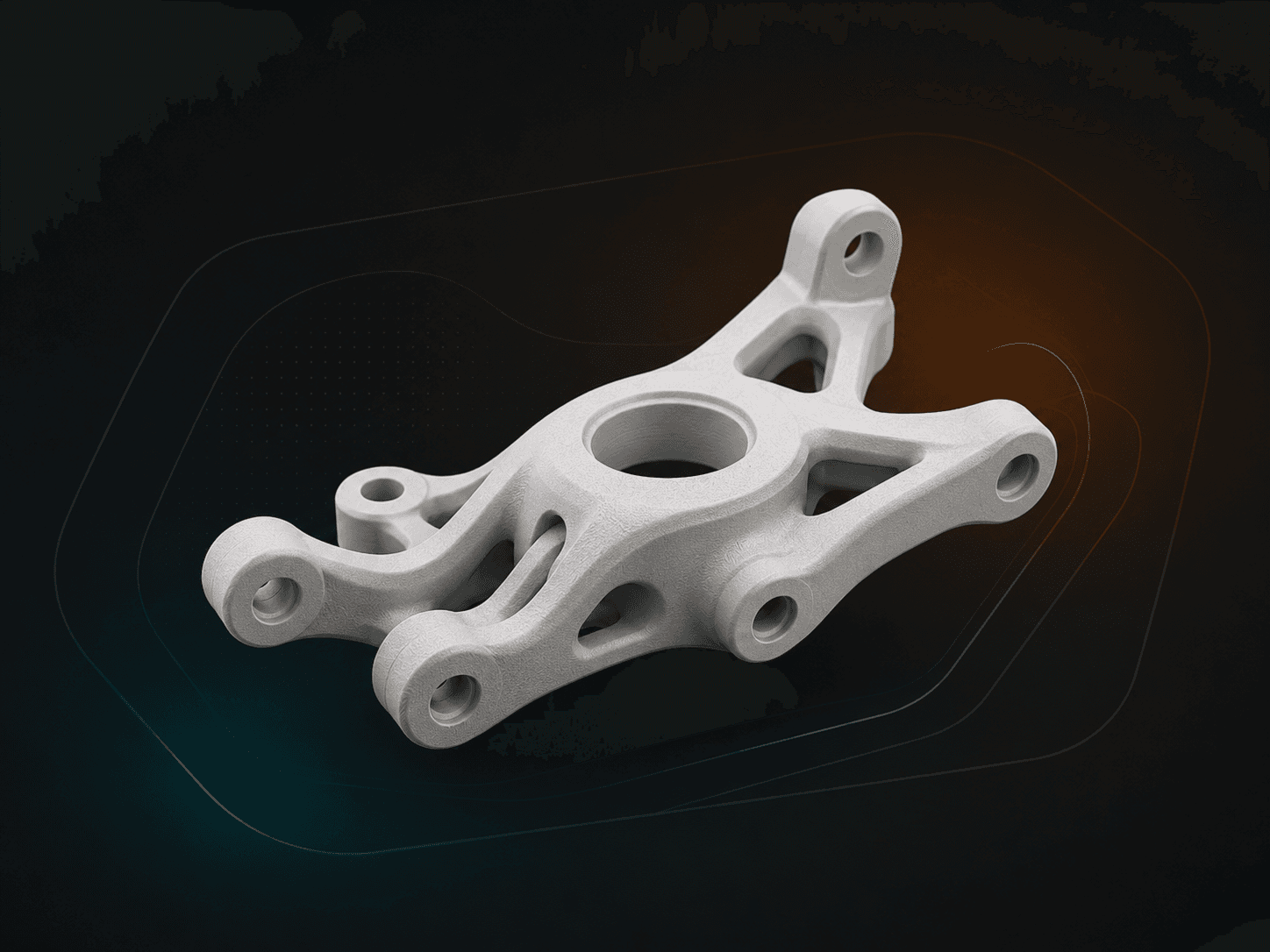 Rendered 3D printed bracket model